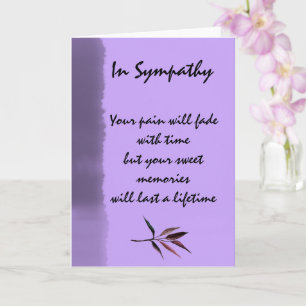 Purple Sympathy Card with Flower