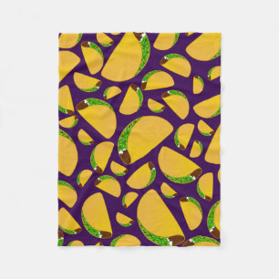 Purple tacos fleece blanket