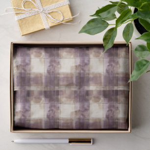 Purple Tan Cream Stripes Birthday Tissue Paper