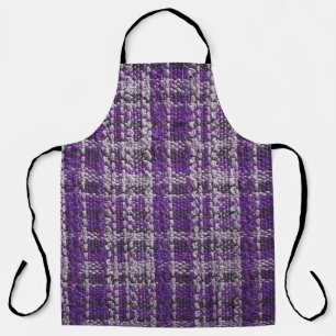 Purple tartan fabric: textured background. apron