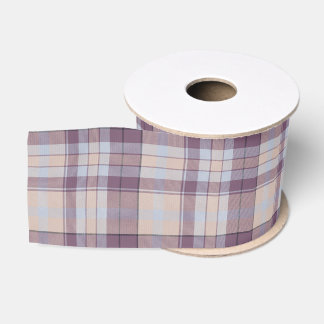 Purple tartan grosgrain ribbon