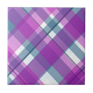 Purple Tartan Pattern Tile