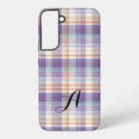 Purple Tartan Plaid Monogram Design