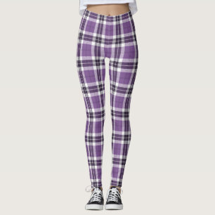 Purple Tartan Plaid Scottish Kilt Pattern Leggings