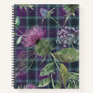 Purple Tartan with Thistle Overlay Notebook