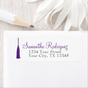 Purple Tassel Graduation Label
