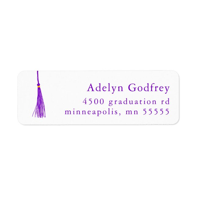 Purple Tassel Graduation Return Address (Front)