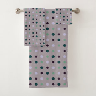 Purple, Teal and green Bath Towel Set