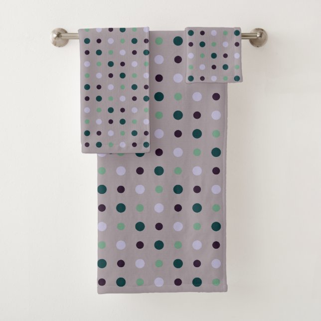 Purple, Teal and green Bath Towel Set (Insitu)