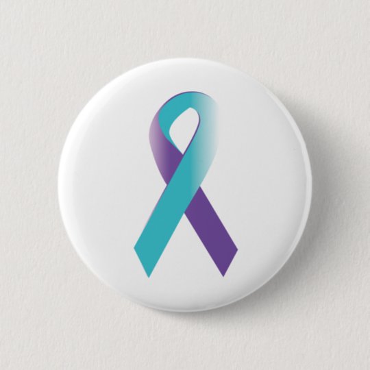 Purple & Teal Awareness Ribbon 6 Cm Round Badge | Zazzle.co.uk