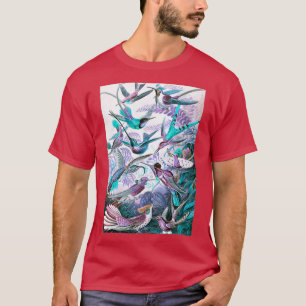 Purple Teal Birds of Paradise Long T-Shirt