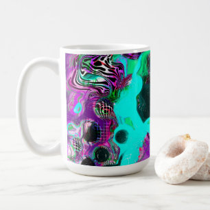 Purple, Teal, Blue, Black Colorful Abstract Fluid  Coffee Mug