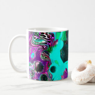 Purple, Teal, Blue, Black Colourful Abstract Fluid Coffee Mug