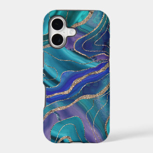 Purple Teal Blue Galaxy Nebula Agate Glitter #1