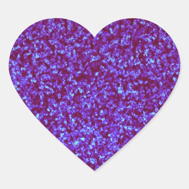Purple teal blue glitter combo heart sticker (Front)