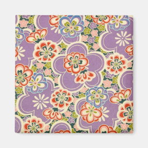Purple, Teal, Blue, Red, Green & White Flowers Magnet