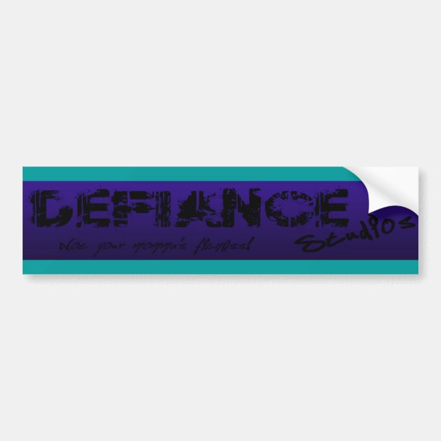 Purple & Teal Defiance Studios Logo Bumper Sticker (Front)
