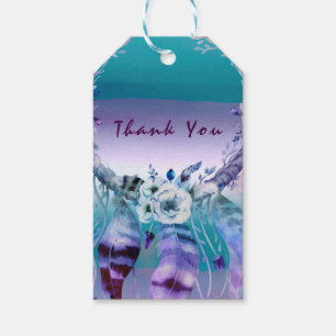 Purple & Teal Dream Catcher Boho Chic Party Favour Gift Tags