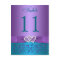 Purple, Teal Floral, Hearts Table Number Card