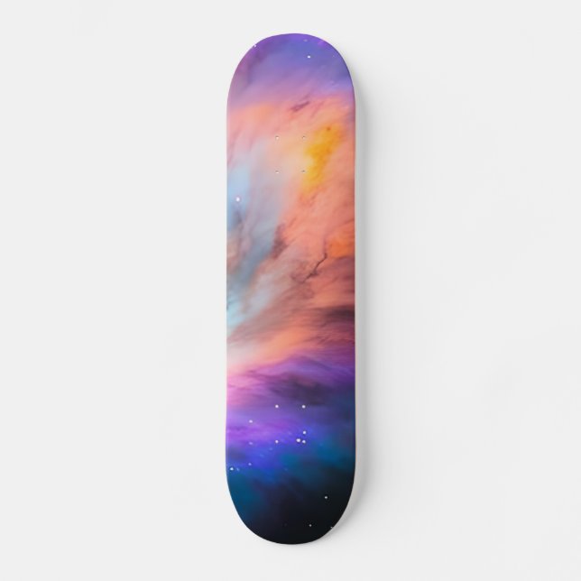 Purple Teal Galaxy Nebula Dream #1  Skateboard (Front)