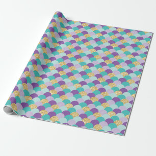 Purple Teal Gold Mermaid Scales Wrapping Paper