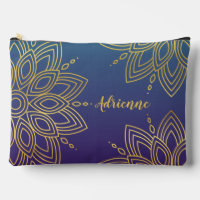 Purple Teal Gradient Faux Gold Mandala
