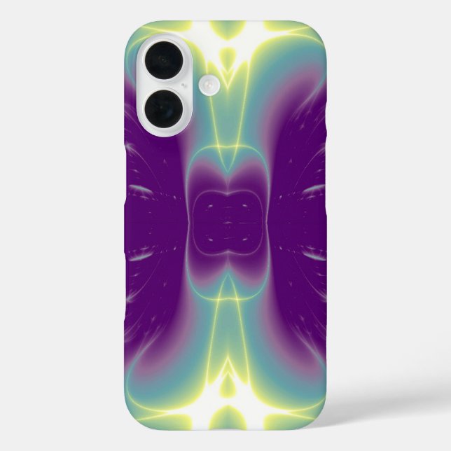 PURPLE TEAL GREEN LIGHT WAVES Case-Mate iPhone CASE (Back)