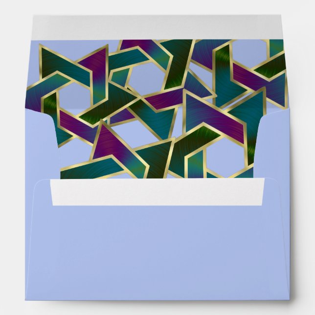 Purple Teal Green Star of David Envelope (Back (Bottom))
