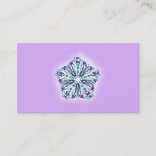*~* Purple Teal Lavender  Star Healer Mandala Business Card (Front)