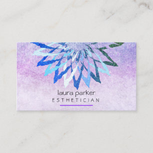 Purple Teal Lotus Flower Beautician Cosmetologist Business Card
