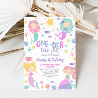 Purple Teal Mermaid Oneder The Sea 1st Birthday