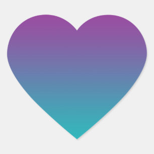 Purple & Teal Ombre Heart Sticker