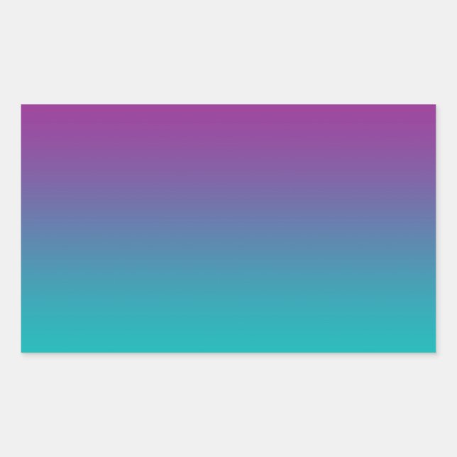 Purple & Teal Ombre Rectangular Sticker (Front)