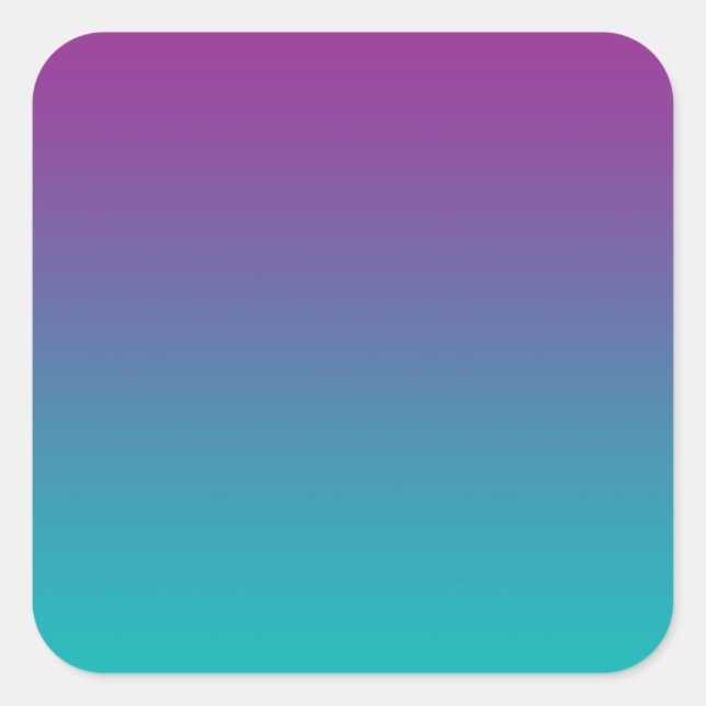 Purple & Teal Ombre Square Sticker (Front)