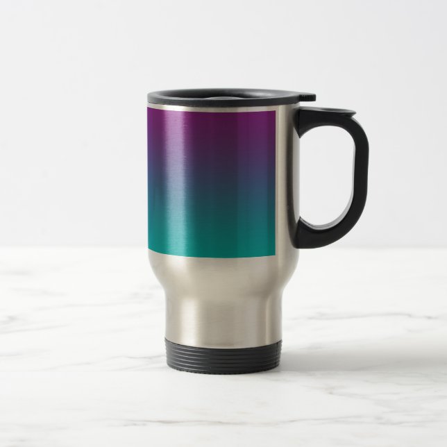 Purple & Teal Ombre Travel Mug (Right)
