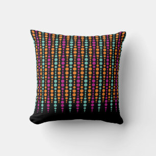 Purple, Teal, Orange Vertical Dot Pattern Cushion