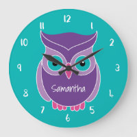 Purple Teal Owl Kids Personalised Animal