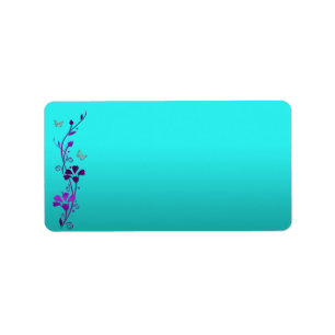 Purple Teal Silver PRINT-AT-HOME Address Label