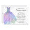 Purple Teal Sparkle Dress Quinceanera Invitation