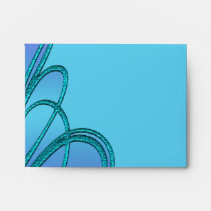 Purple Teal Swirl RSVP Card Envelope