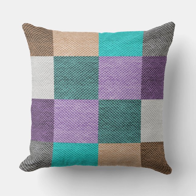 Purple Teal Turquoise Modern Decorative Large Cushion (Front)