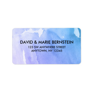 Purple Teal Watercolor Label