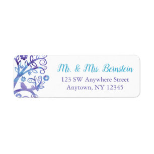 Purple Teal Watercolor Tree of Life Return Address
