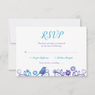 Purple Teal Watercolor Tree of Life RSVP