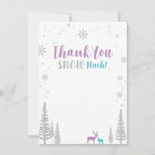 Purple & Teal Winter Wonderland Thank You Card