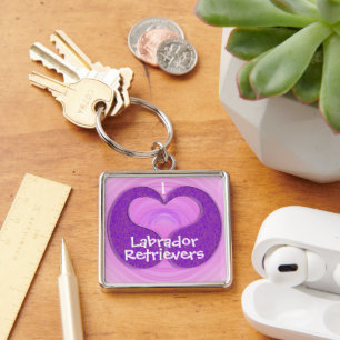 Purple Teardrop Heart Key Ring