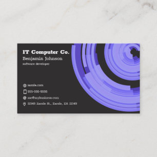 Purple Tech on Dark Grey Business Card