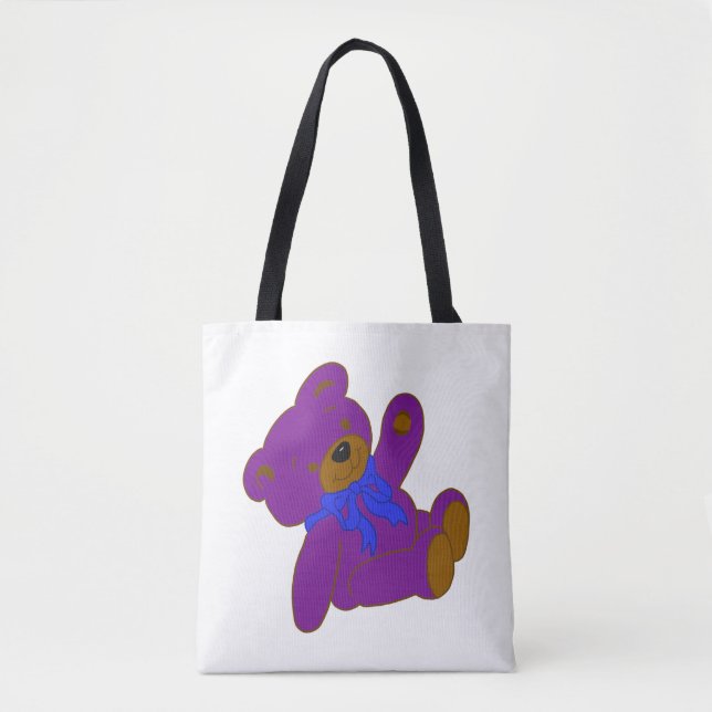 Purple Teddy Tote Bag (Front)