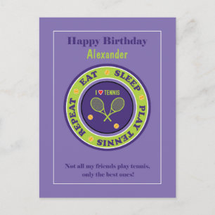 Purple Tennis 🎾  Happy Birthday Postcard