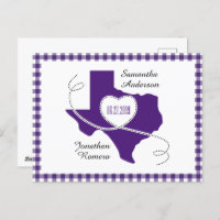 Purple Texas Curling Ribbon Save the Date